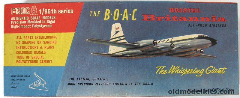 Frog 1/96 Bristol 175 Britannia The Whispering Giant With Frog Glue and Paint - BOAC Air Lines, 350P plastic model kit